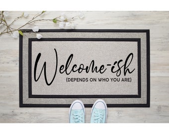 Grey Doormat Welcome Ish Door mat | Funny Doormat Welcome Mat Funny Door Mat Funny Gift Home Doormat Housewarming Closing Gift 1819**