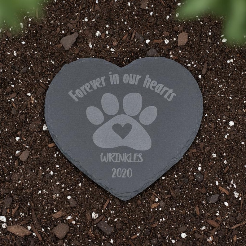 Pet Memorial Stone, Pet Loss Gift, Custom Memorial, Dog Cat Heart Slate Plaque, Sympathy Gift, Keepsake image 15