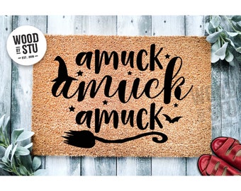 Doormat Amuck Amuck Amuck  | Halloween Doormat | Welcome Mat | Halloween Decor | Home Doormat | Hocus Pocus | Halloween Welcome Mat 1746**