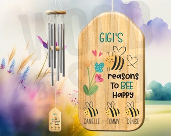 Personalized Wind Chimes Gift | Gigi Gift Chime | Mother's Day Gift | Custom Wind Chime | Grandparent's Day Gift | Gift for Gigi