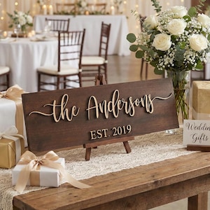 Personalized Family Name Wood Sign | Established Date