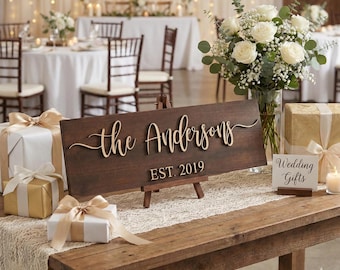 Personalized Family Name Wood Sign | Established Date