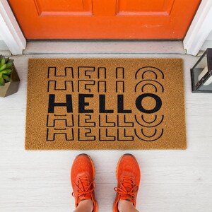 Hello Welcome Mat Entry Rug Outdoor Mat Gift 1826