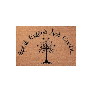 Funny Doormat: Speak Friend And Enter, Welcome Mat, Door Mat, Housewarming, New Home, First Home, Closing Gift