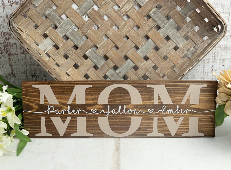 Personalized Mothers Day Gift Mothers Day Gift Mom Sign Gift for Mom Rustic Sign for Mom Family Sign Gift Idea Mother's Day image 4