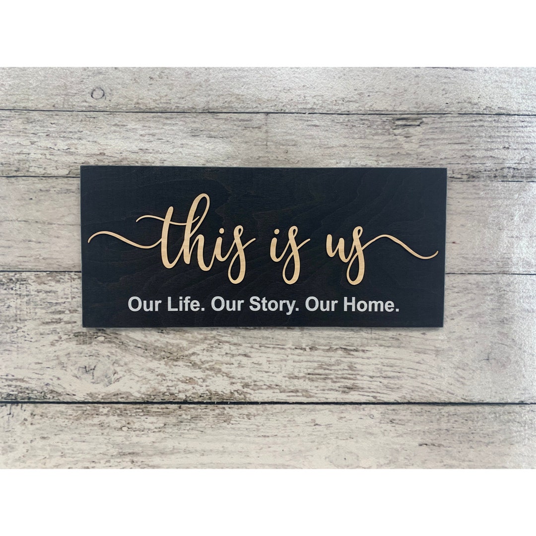 Personalized Family Wood Sign, Raised White Letters (10x23 Inches ...