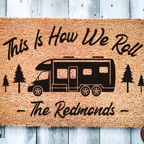 Personalized Camping Doormat Custom RV Door Mat Coir Etsy