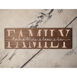 Family Name Gift Family Sign Gift for Family Rustic Sign for Family Gift Idea Personalized Gift for Family Gift for Parents image 1