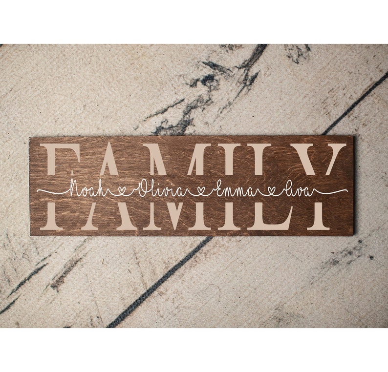 Family Name Gift Family Sign Gift for Family Rustic Sign for Family Gift Idea Personalized Gift for Family Gift for Parents image 1