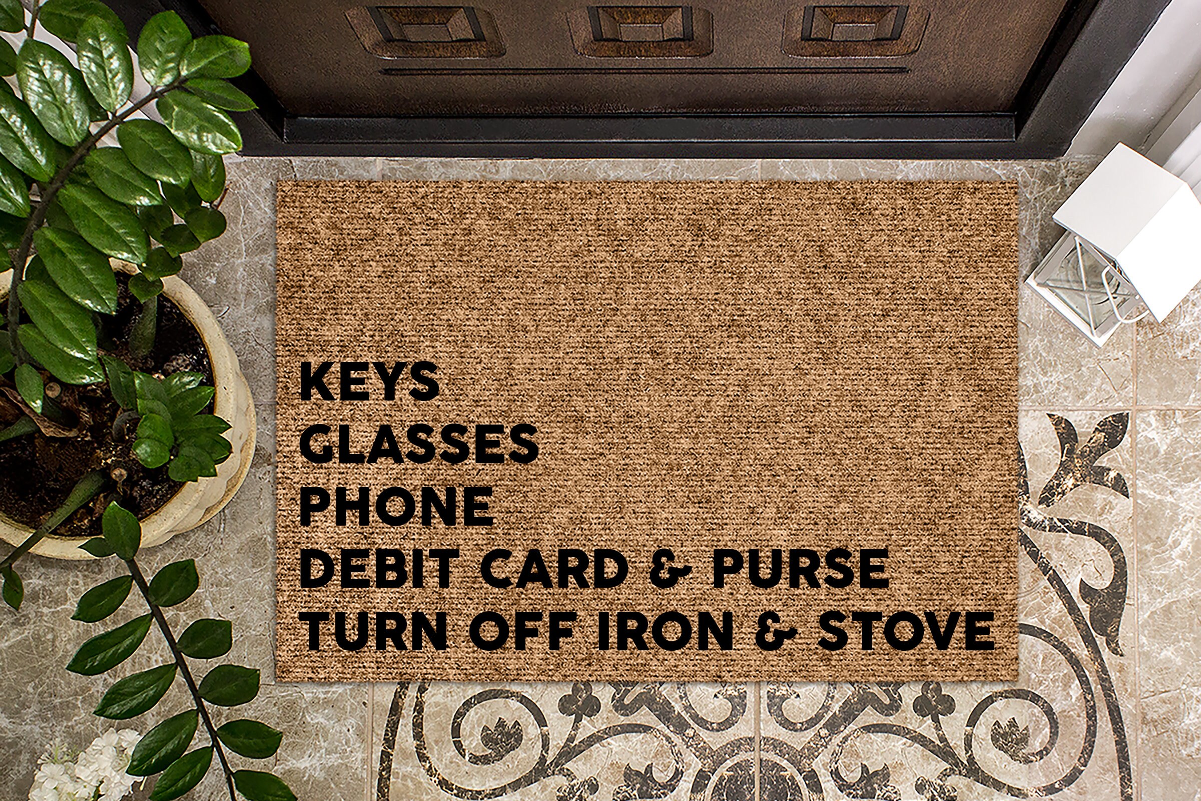 Keys Glasses Phone Debit Card Purse Iron Stove Funny Doormat Etsy