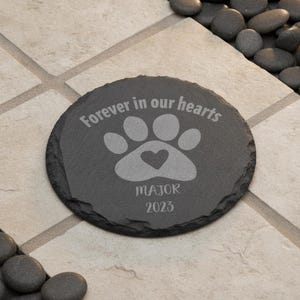 Pet Memorial Stone, Pet Loss Gift, Heart Slate Plaque, Custom Dog Memorial, Cat Sympathy Gift, Engraved Grave Marker, Remembrance image 7