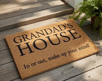 Grandad's House Doormat, Personalized Funny Doormats, Custom Welcome Mat, Grandparent Gift, Housewarming Gift, Grandparents Present