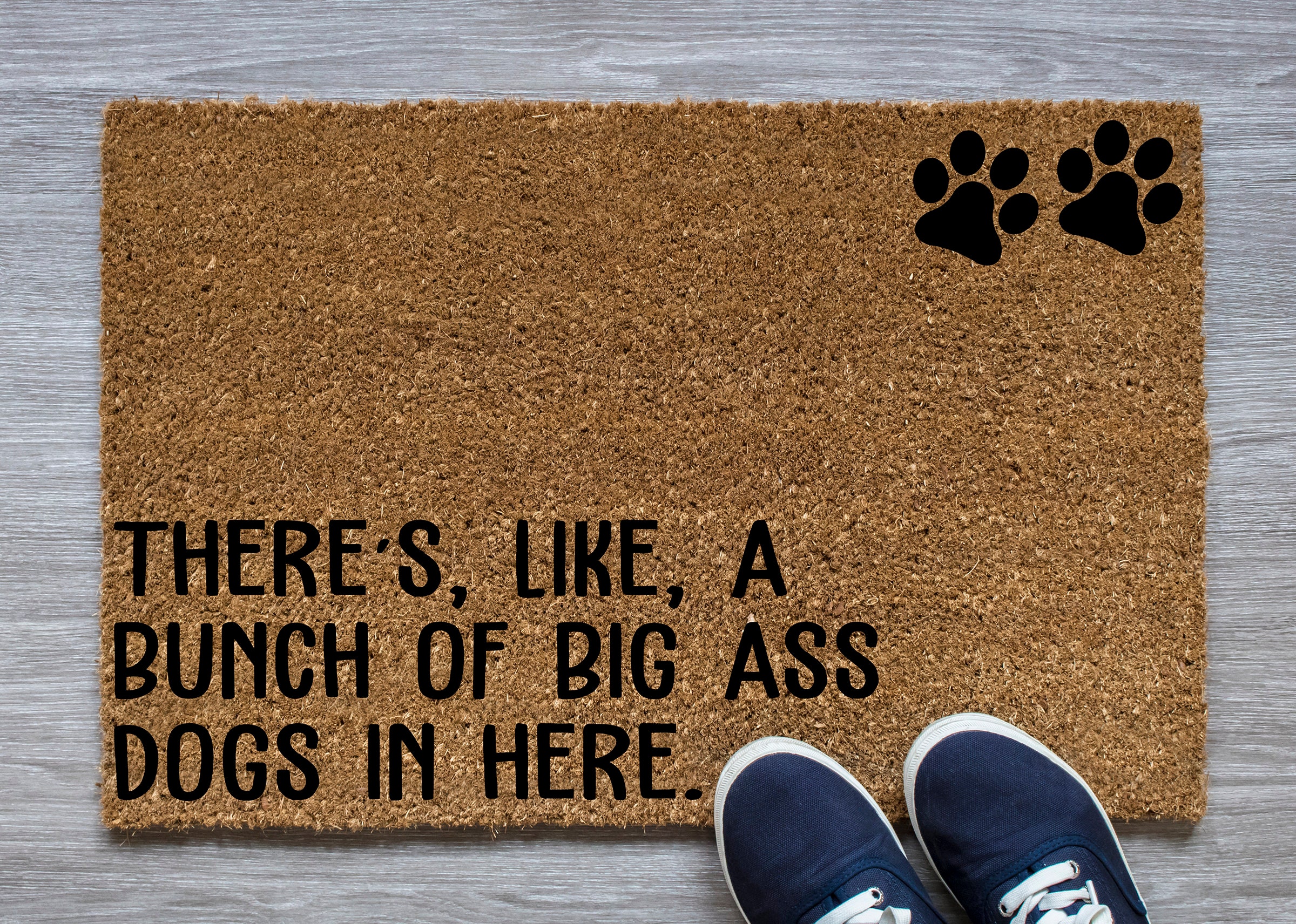 Warm+ Welcome Doormat Theres Like A Big Ass Dog in There Front Door Mat  with Rubber Backing Home Decor Indoor Outdoor Mats for Entry Floor Mats  23.6 x