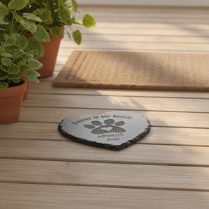 Pet Memorial Stone, Pet Loss Gift, Custom Memorial, Dog Cat Heart Slate Plaque, Sympathy Gift, Keepsake image 11