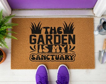 The Garden is My Sanctuary Doormat - Natural Coir Welcome Mat