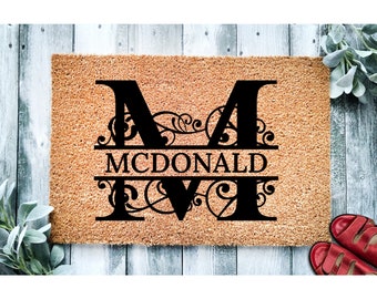 Custom Doormat Housewarming Gift | Wedding Gift | Personalized Doormat | Closing Gift | Welcome Mat Cute | Front Door Mat | Monogram 1619