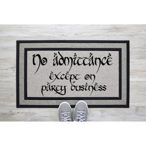 Grey Doormat No Admittance Except On Party Business Geek Chic Doormat Nerdy Housewarming Gift Doormat Closing Gift Welcome Doormat 1652**