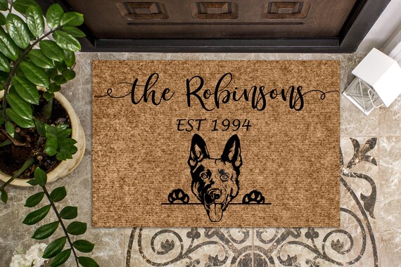 German Shepherd Door Mat Personalized Doormat Custom Etsy