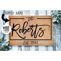 Wedding Gift for Couple Engagement Gift Housewarming Welcome Mat Last Name Monogram Rug Housewarming Doormat Housewarming Gift Door Mat 1008