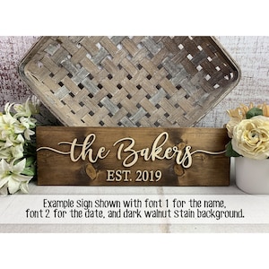 Last Name Sign: Personalized Wedding and Anniversary Gift 7000