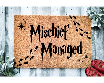 Doormat Mischief Managed | Geek Chic Doormat Magical Fantasy Nerdy Housewarming Gift Doormat Closing Gift | Welcome Mat | Home Decor 1611**