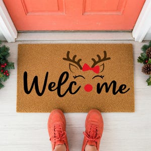 Christmas Reindeer Doormat, Welcome Mat, Holiday Door Mat, Winter Doormat, Christmas Gift, Funny Doormats, Festive Porch Decor 画像 10