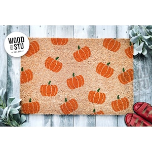 Doormat Pumpkin Pattern Door Mat | Fall Doormat | Welcome Mat | Cute Pumpkin Halloween Its Fall Yall Autumn Decor Gift | Home Doormat 1745**