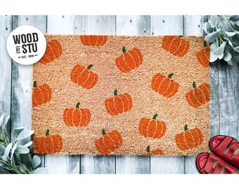 Doormat Pumpkin Pattern Door Mat | Fall Doormat | Welcome Mat | Cute Pumpkin Halloween Its Fall Yall Autumn Decor Gift | Home Doormat 1745**