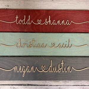 Personalized Couple Name Sign, Wedding Gift, Anniversary Gift, Custom Name Sign, Personalized Engagement Couple, Custom Wall Art image 5