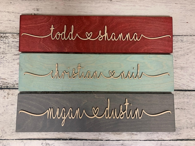 Personalized Couple Name Sign, Wedding Gift, Anniversary Gift, Custom Name Sign, Personalized Engagement Couple, Custom Wall Art image 5