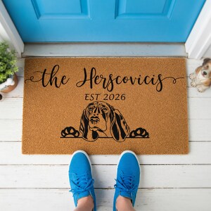 Personalized Doormat Family Name Est Welcome Dog Paw Print Mat 1163