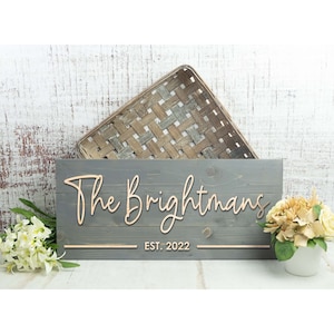 Signature Family Last Name Sign - Wedding Gift  - Personalized Sign - Family Name Sign - Anniversary Gift - Family Sign - Pallet Sign 7030