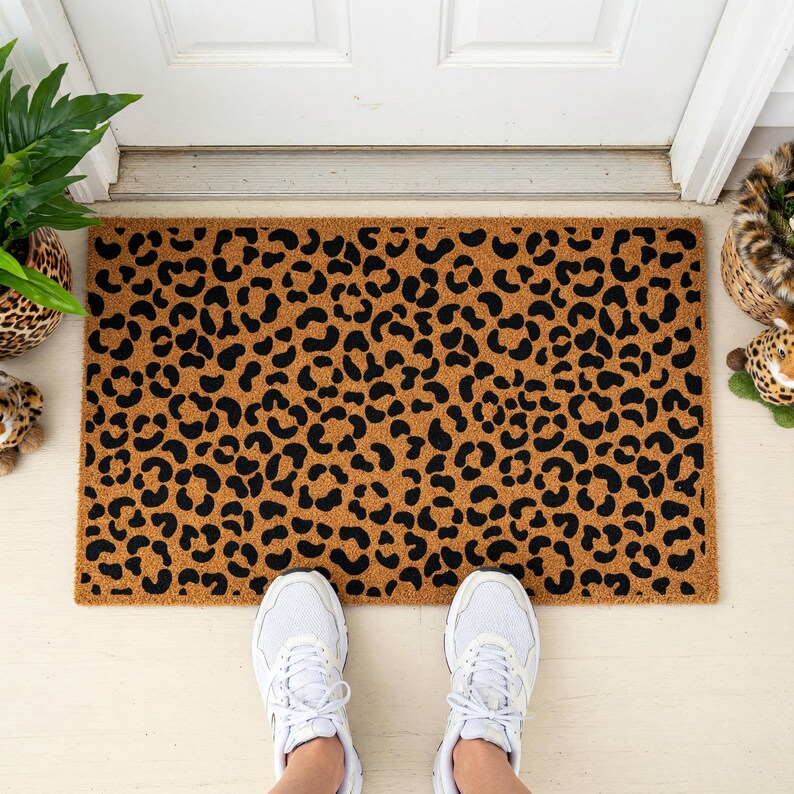 Leopard Print Doormat, Animal Print Mat, Spots Rug, Entry Decor 1613
