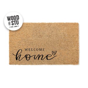 Doormat Welcome Home Door Mat Heart Cute Rustic Doormat Spring Decor Housewarming Gift -  Front Door Mat - Closing Gift From Realtor 1904**