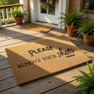 Please Remove Your Shoes Doormat, Welcome Mat, Coir Doormats, Funny Front Door Mat, Housewarming Gift, New Home Gift, Closing
