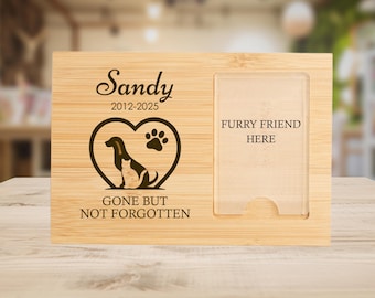 Personalized Pet Memorial Photo Frame, Custom Dog Cat Remembrance Sign for Loss of Furry Friend