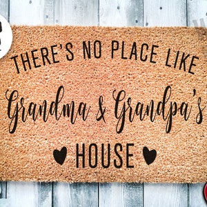 Custom Doormat There's No Place Like Grandma and Grandpa's House Grandparents Day Gift Nana Papa Door Mat Fathers Mother's Mothers Day 1449 image 4