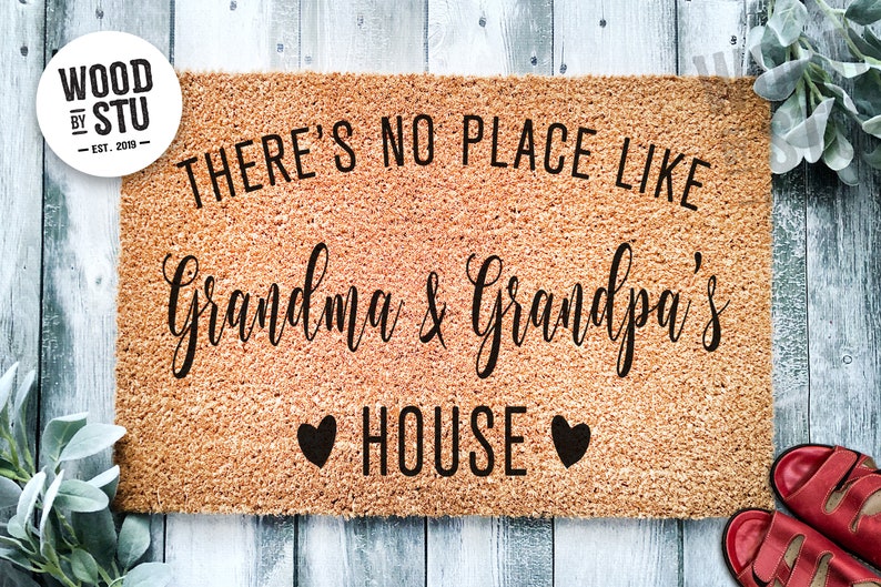 Custom Doormat There's No Place Like Grandma and Grandpa's House Grandparents Day Gift Nana Papa Door Mat Fathers Mother's Mothers Day 1449 image 4