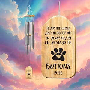 Carillon éolien commémoratif pour chien, cadeau commémoratif pour animal de compagnie carillons éoliens, perte de chien, cadeau de deuil, pont arc-en-ciel, cadeau de sympathie pour chien, cadeaux en cas de perte d'un animal de compagnie