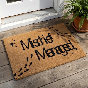 Mischief Managed Doormat, Funny Welcome Mat, Housewarming Gift, Nerd Gift, Outdoor Mat, New Home Front Door Wizard Decor