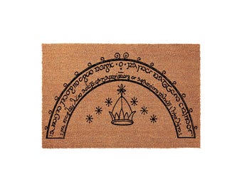 Fantasy Inspired Welcome Mat, Coir Entrance Doormat for Home Entryway, Movie Fan Housewarming Gift