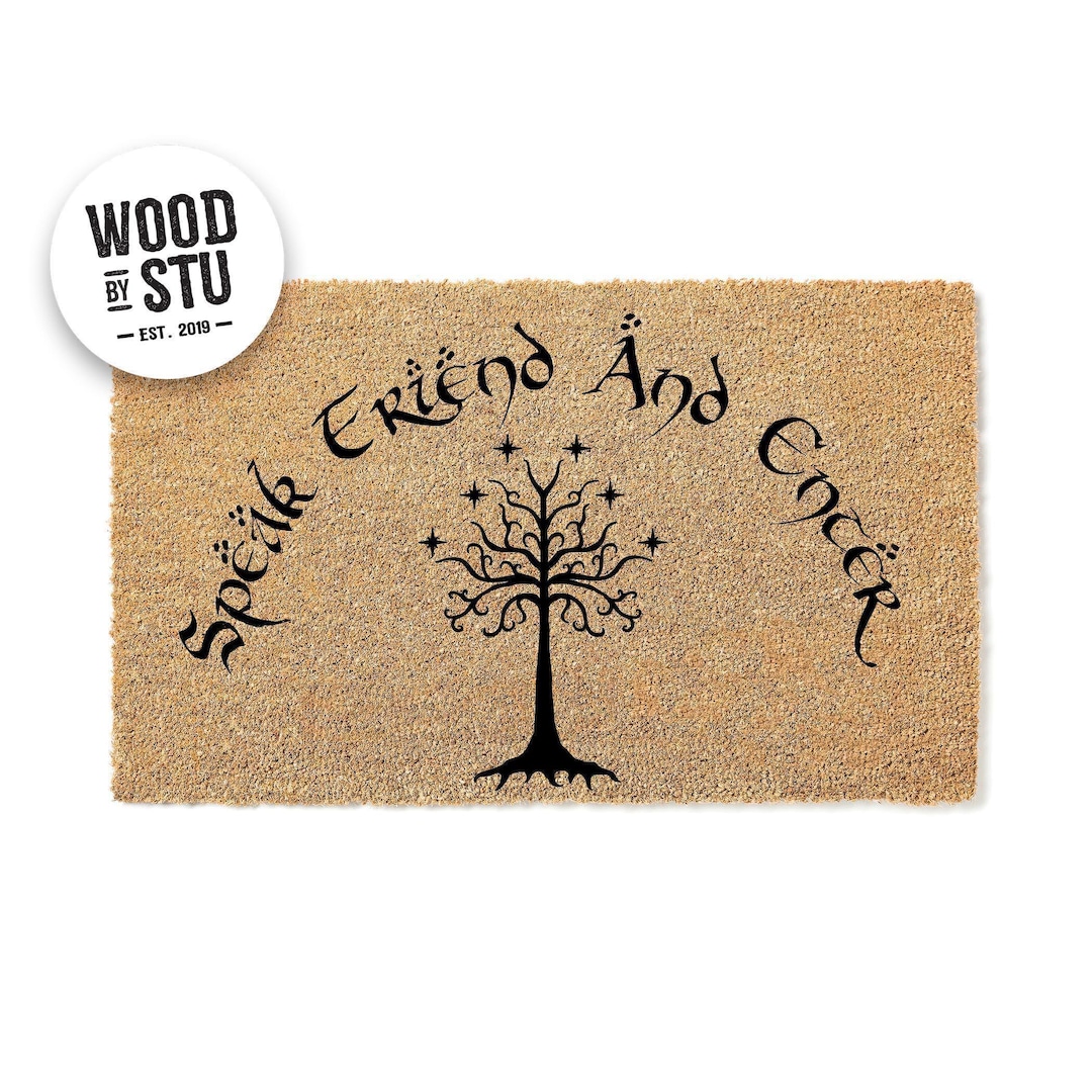 Doormat Speak Friend and Enter Geek Chic Doormat Nerdy Housewarming ...