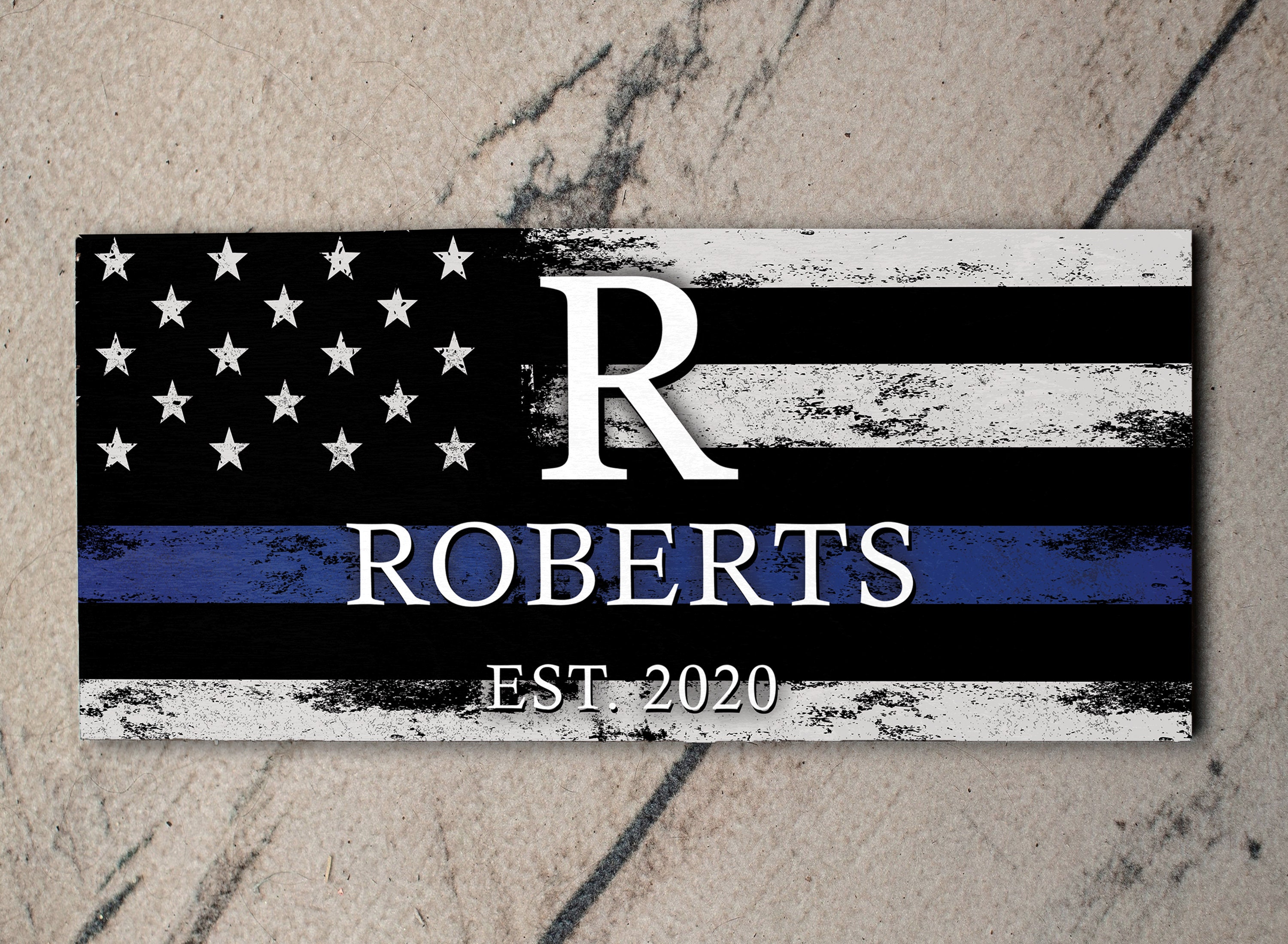 Custom Personalzed Thn Blue Lne Amercan Flag | Etsy