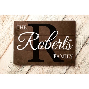 Last Name Family Sign - Monogram Sign - Family Name Sign - Established Sign - Personalized Wedding Gift - Pallet Wood Sign Wedding Sign 7319