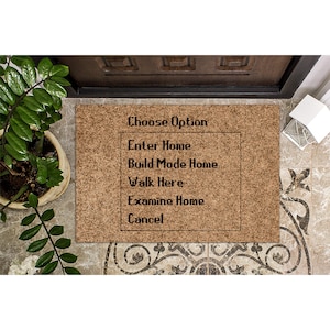 Doormat Choose Option Enter Home MMO Door Mat Online Gamer Gift MMORPG Gift Housewarming Custom Doormat Closing Gift Welcome Doormat 1320**