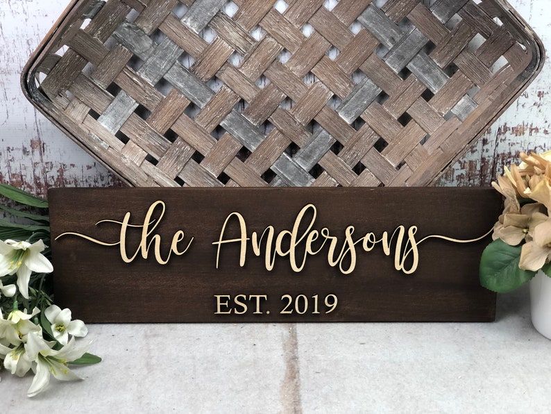 Last Name Sign Custom Wood Sign Established Sign Etsy