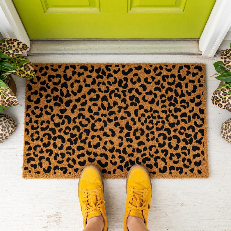 Leopard Print Doormat, Animal Print Mat, Spots Rug, Entry Decor 1613