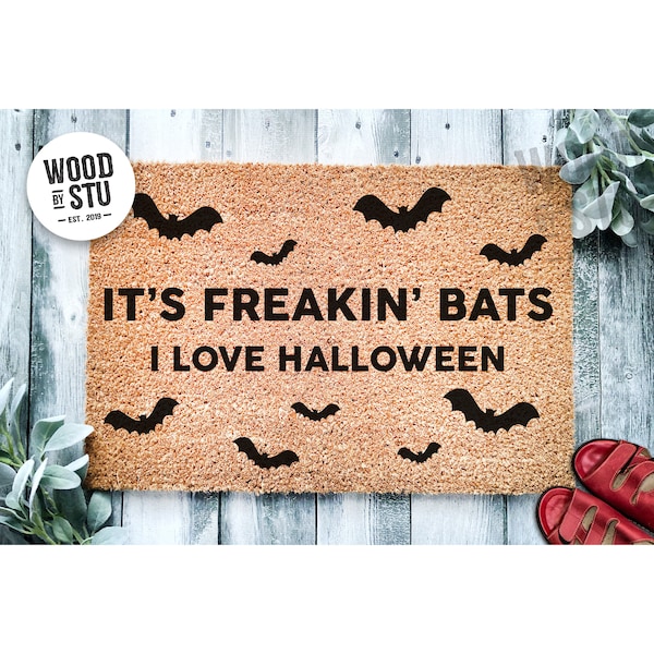 Doormat Its Freakin' Bats I Love Halloween l Funny Meme Doormat | Welcome Mat | Halloween Decor | Home Doormat Halloween Welcome Mat 1497**