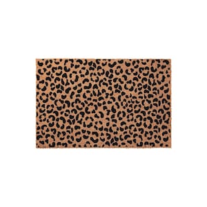 Leopard Print Welcome Doormat, Cheetah Pattern Front Porch Mat, Safari Animal