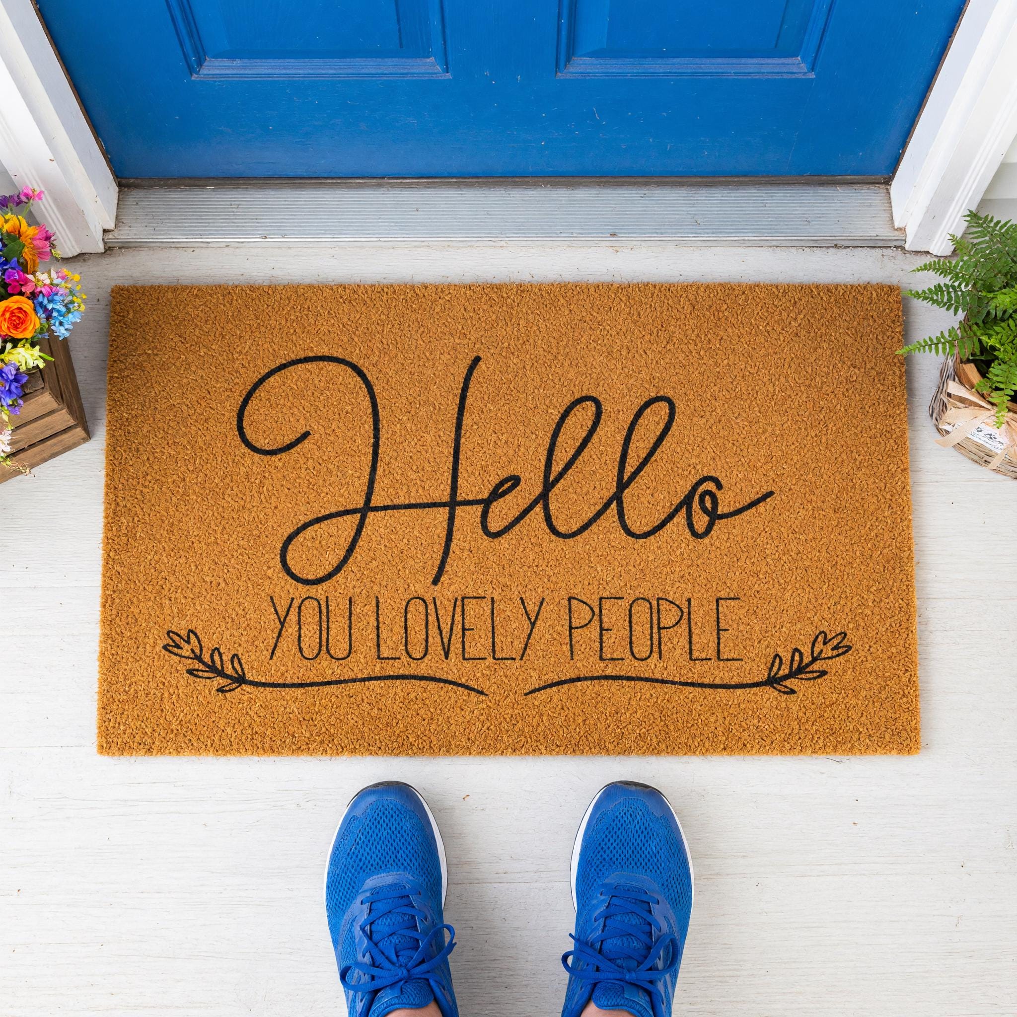 Custom Welcome Mat, Hello You Lovely People Doormat, Funny